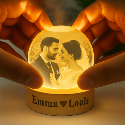 MemoryGlobe by Baby Alphas | Gepersonaliseerde Kristallen Bol met Jouw Dierbaarste Moment