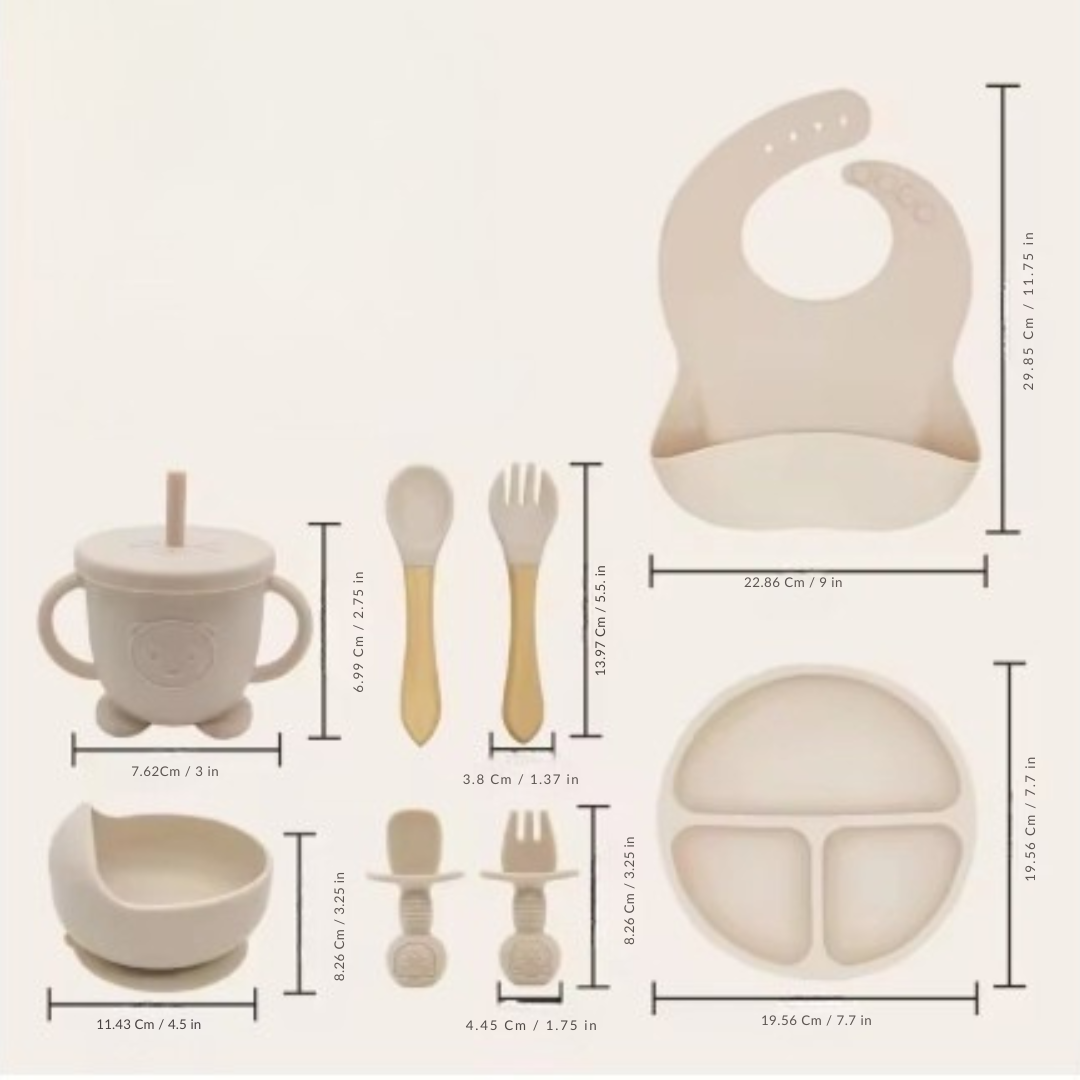 Set LearnToEat par Baby Alphas | Vaisselle personnalisée pour apprendre à manger de façon autonome avec plaisir