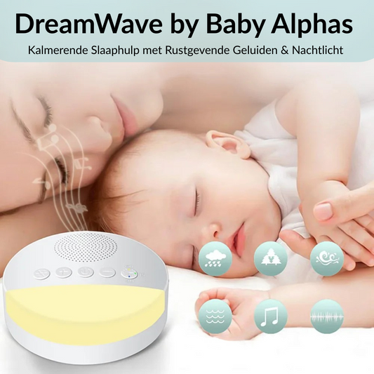 DreamWave by Baby Alphas | Kalmerende Slaaphulp met Rustgevende Geluiden & Nachtlicht