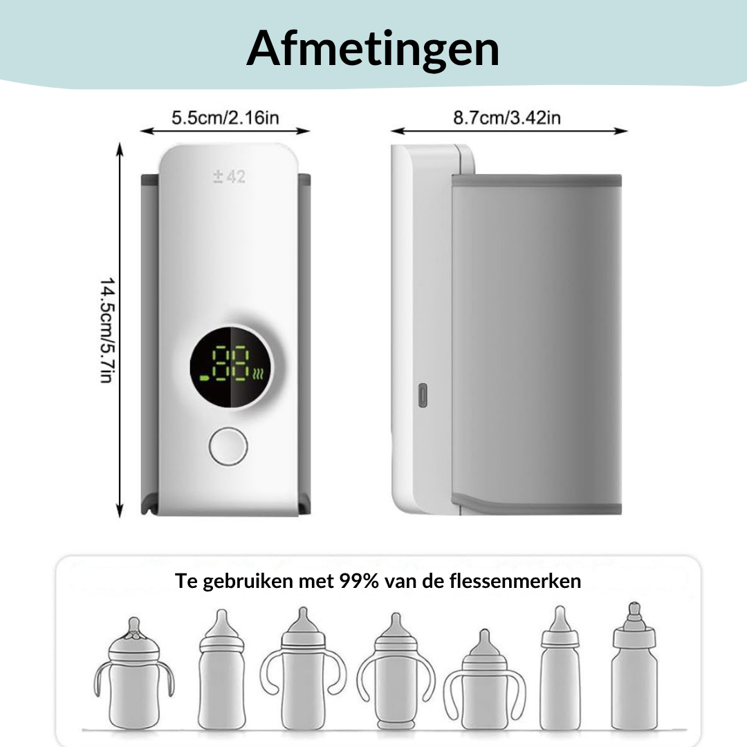 TravelHeat Pro by Baby Alphas | Draagbare Melkverwarmer voor Onderweg, Zonder Stress of Huilbuien