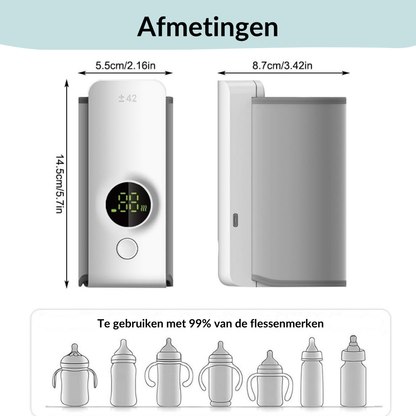 TravelHeat Pro by Baby Alphas | Draagbare Melkverwarmer voor Onderweg, Zonder Stress of Huilbuien