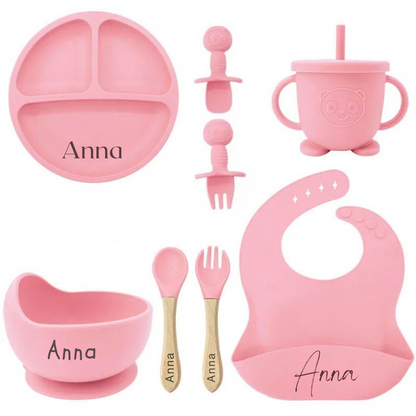 Set LearnToEat par Baby Alphas | Vaisselle personnalisée pour apprendre à manger de façon autonome avec plaisir