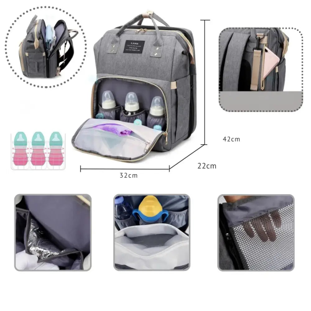 MamaGo by Baby Alphas | Multifunctionele Mamatas met Opvouwbare Wiegbed – Voor Onderweg in Stijl Zonder Stress of